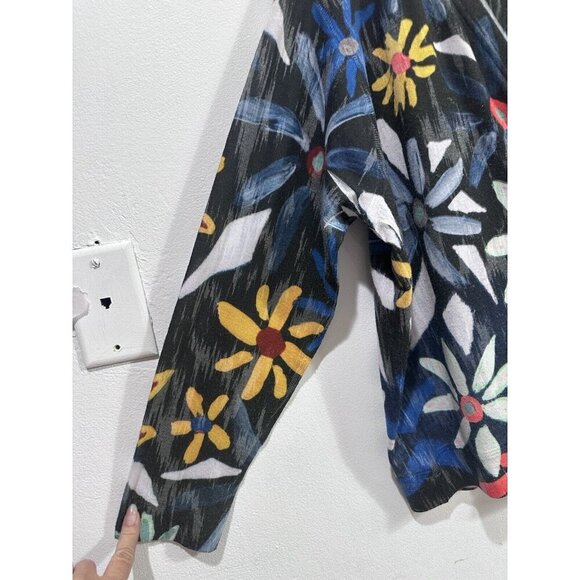 NALLY &‎ MILLIE Womens Floral  Button Front Cardigan long Sleeve Sweater SZ XL - Picture 5 of 8